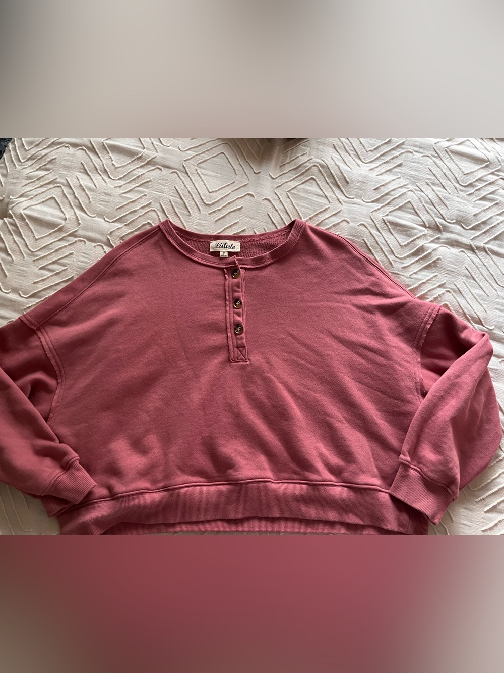 Listicle Dusty Rose Henley Top